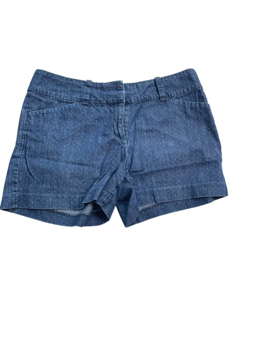 Ann Taylor Signature Blue Polka Dot Womens Shorts Size 6 Cotton Blend u